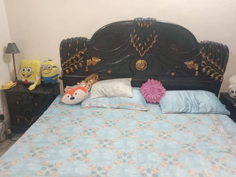 Solid wooden Bed set along with mattress Available 2