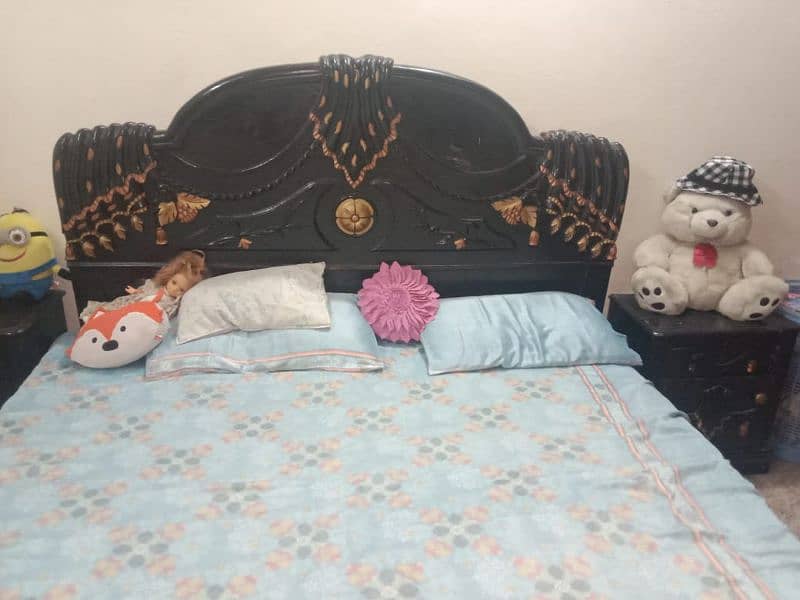 Solid wooden Bed set along with mattress Available 3