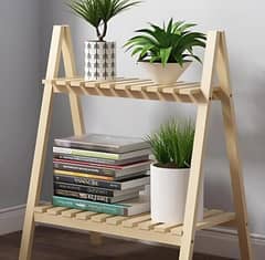 Wooden Plant Stand 2 Tier Foldable