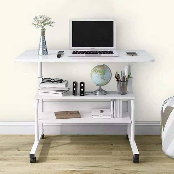 Adjustable height laptop table,study table , with bookshelfs 5