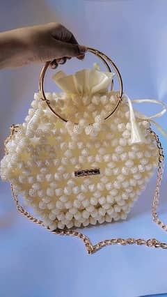Brand new handmade pearls bag