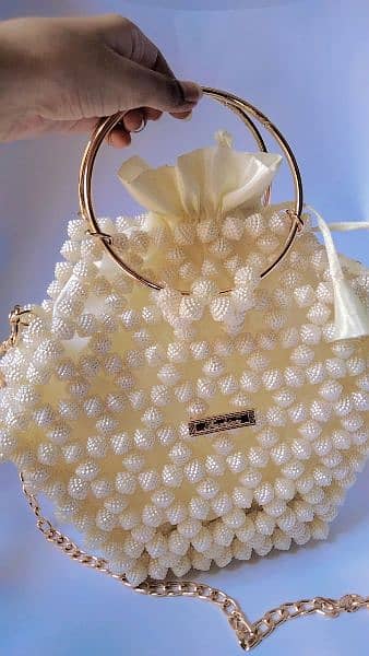 Brand new handmade pearls bag 1