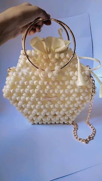 Brand new handmade pearls bag 2