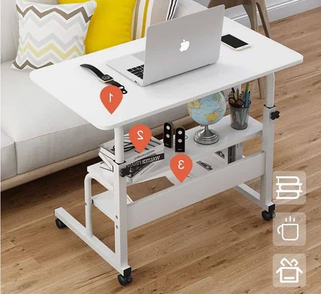 Adjustable height laptop table,study table , with bookshelfs 4