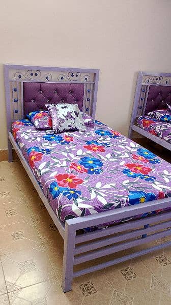Two single bed with mattress and Dressing Table 2