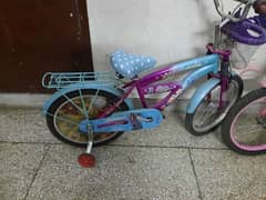 girls bicycle like new just few days use 2 bicycle full add read