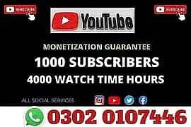 YouTube channel monetization 1k Subscribers 4k watch hours time