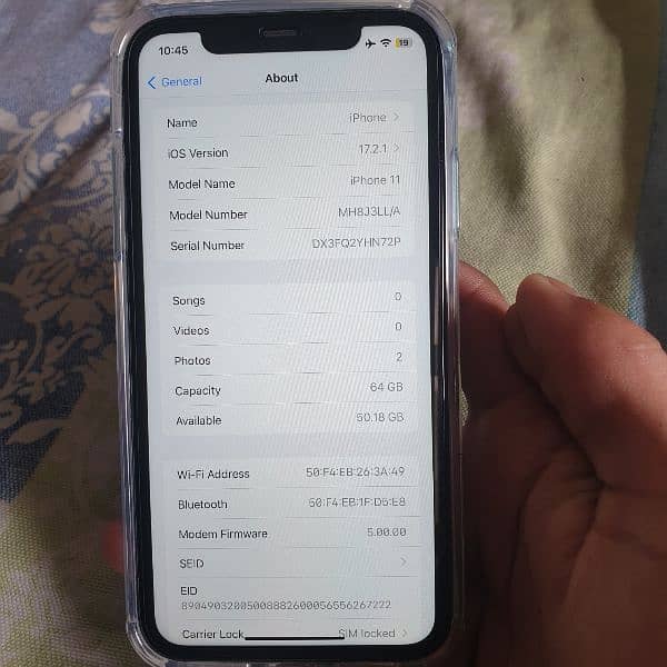 Iphone 11 64 GB jv sim non active 4 month sim working water proof 2