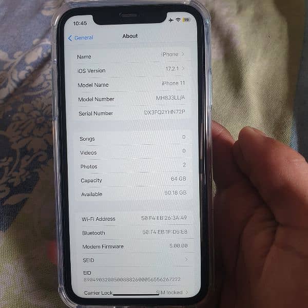 Iphone 11 64 GB jv sim non active 4 month sim working water proof 4