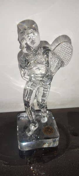 Beautiful and Elegant Tennis Player Crystal sculpture 4