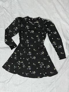 Black floral print dress 0