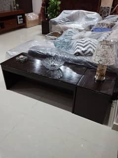 Wooden Center Table with Two Side Tables 0