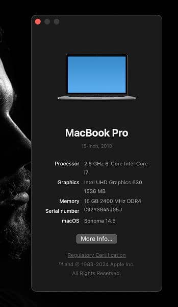 MacBook pro 2018 16GB 512GB 5