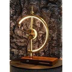 Table lamp clock wireless charger ring light phone holder