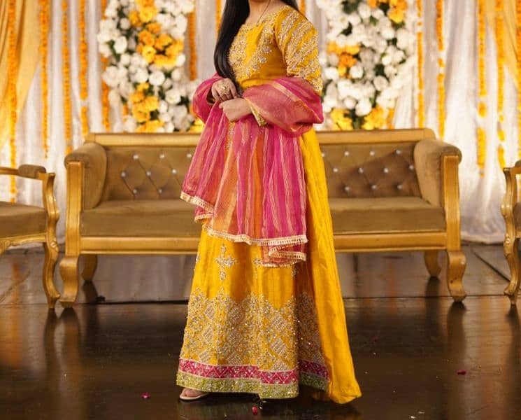 yellow frock & dupatta 7