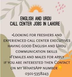 Matric students call center job for boys and girls