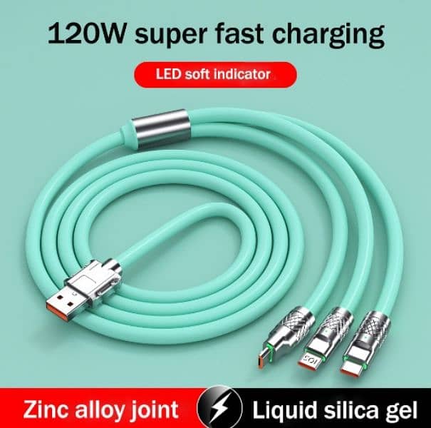 3 in 1 best 120w charging cabel 0