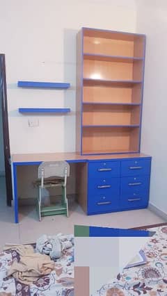 book shelf + storage + study table