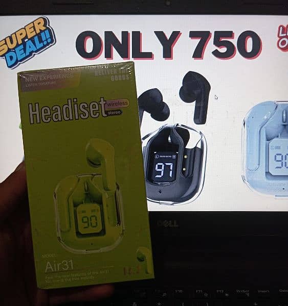 Air 31 Earbuds Wireless airpods in blue, Black and Green colour 3