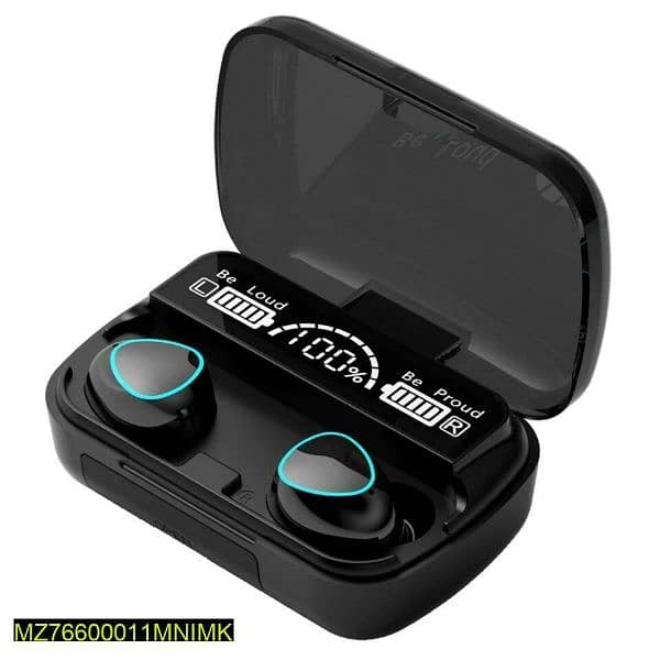 m10 digital display case earbuds black 2