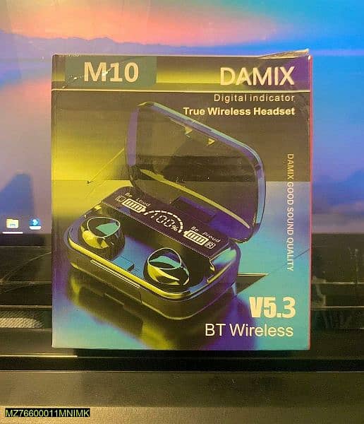 m10 digital display case earbuds black 10