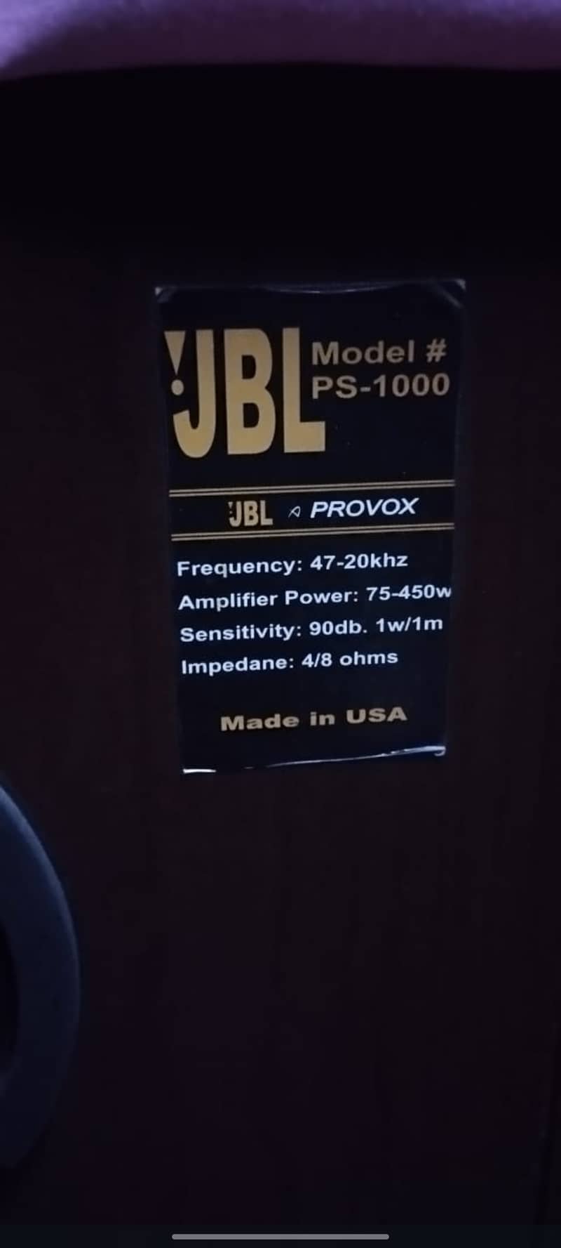 JBL Woofer & Amplifier 2