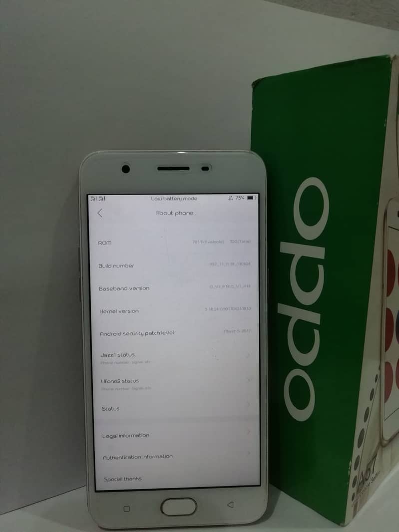 Oppo a57 ket, 3GB ram and 32 GB rom 10