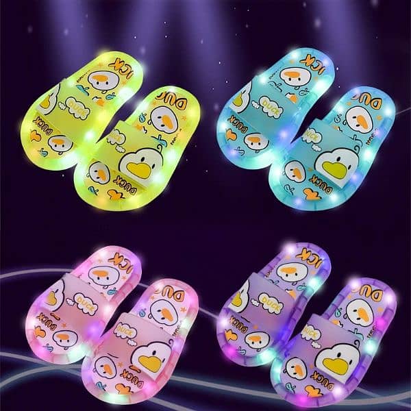 New Cute Luminous Kids Slippers Crystal Shoes 0