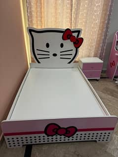 kids kitty bed set with Cupboard & Study Table