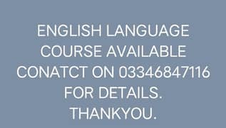 English lang course available.