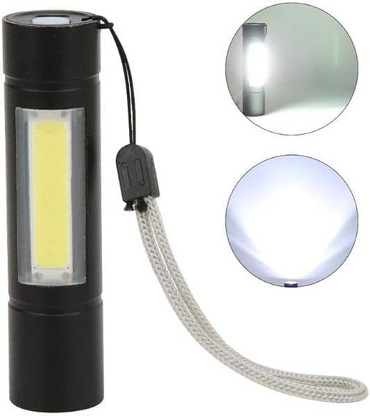 Zoomable Rechargeable LED Torch-Micro USB Charging with Cable and Case 7