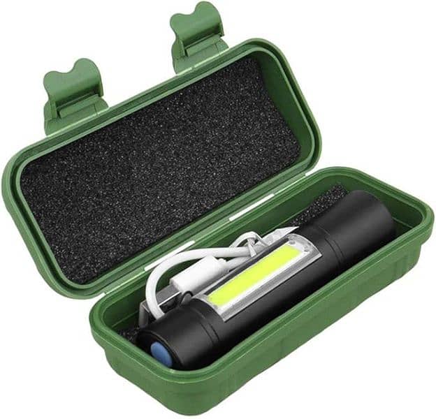 Zoomable Rechargeable LED Torch-Micro USB Charging with Cable and Case 9
