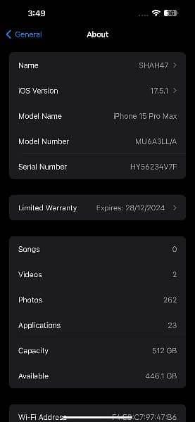 I phone 15 pro max 512gb JV complete box
LLA Model 
512 GB 3