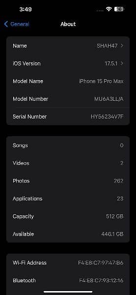 I phone 15 pro max 512gb JV complete box
LLA Model 
512 GB 4