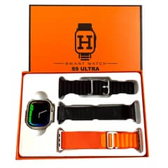 S9 ULTRA 49MM (3 STRAPS) SMART WATCH SERIES 9 WITH Metal Milanese Str