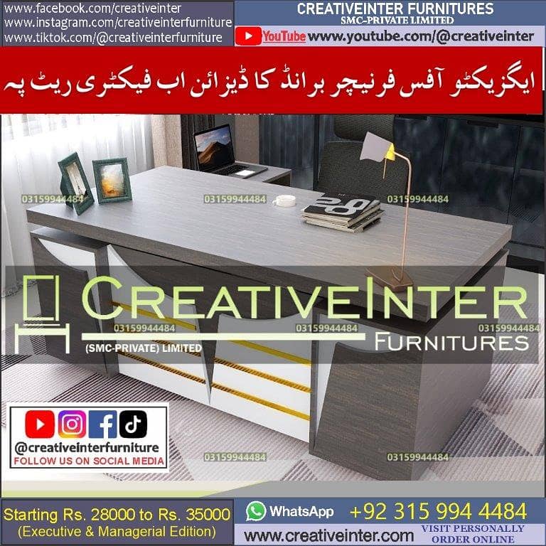 Executive Office table computer desk design furniture chair Workstatio 16