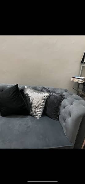 two seater velvet sofa 1