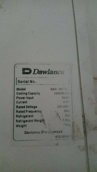 Dawlance Split AC 18city 6
