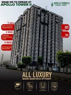 FAISAL TOWN APOLLO TOWER 1 Bed 2 Bed 3 Bed Easy installment 30% DownPayment