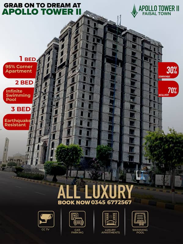 FAISAL TOWN APOLLO TOWER 1 Bed 2 Bed 3 Bed Easy installment 30% DownPayment 0