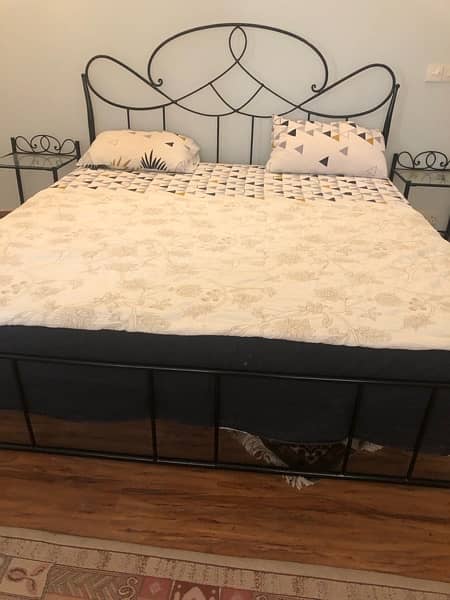 Bed set with 2 side tables, dressing and two sitter sofa 0