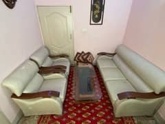 Full leather with high quality wood work (5seater sofa set)