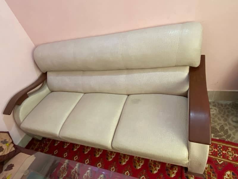 Full leather with high quality wood work (5seater sofa set) 1