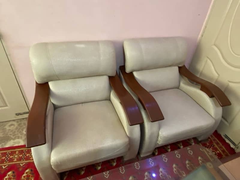 Full leather with high quality wood work (5seater sofa set) 2