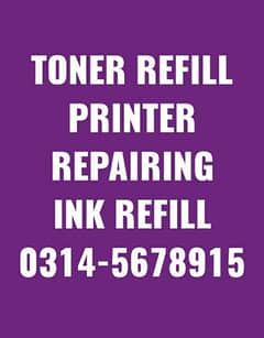 Toner refilled & Printer work at your door step.