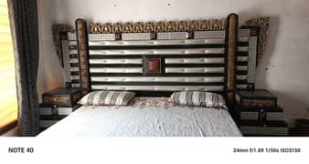 bedset / side table / double bed / wardrobe / furniture