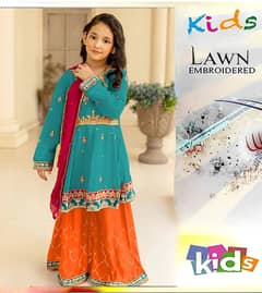 Branded & Premium Lawn Embroidery Summer Suits for Girls