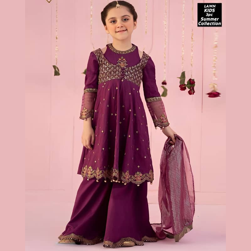 Branded & Premium Lawn Embroidery Summer Suits for Girls 7