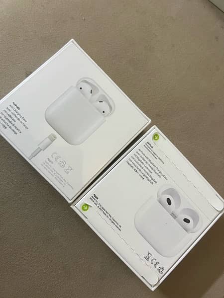 original apple air pods 2nd generation and 3rd box pack 0