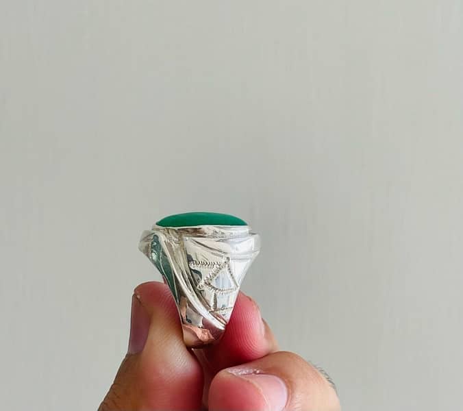 Original Sabza Stone Silver Ring 0